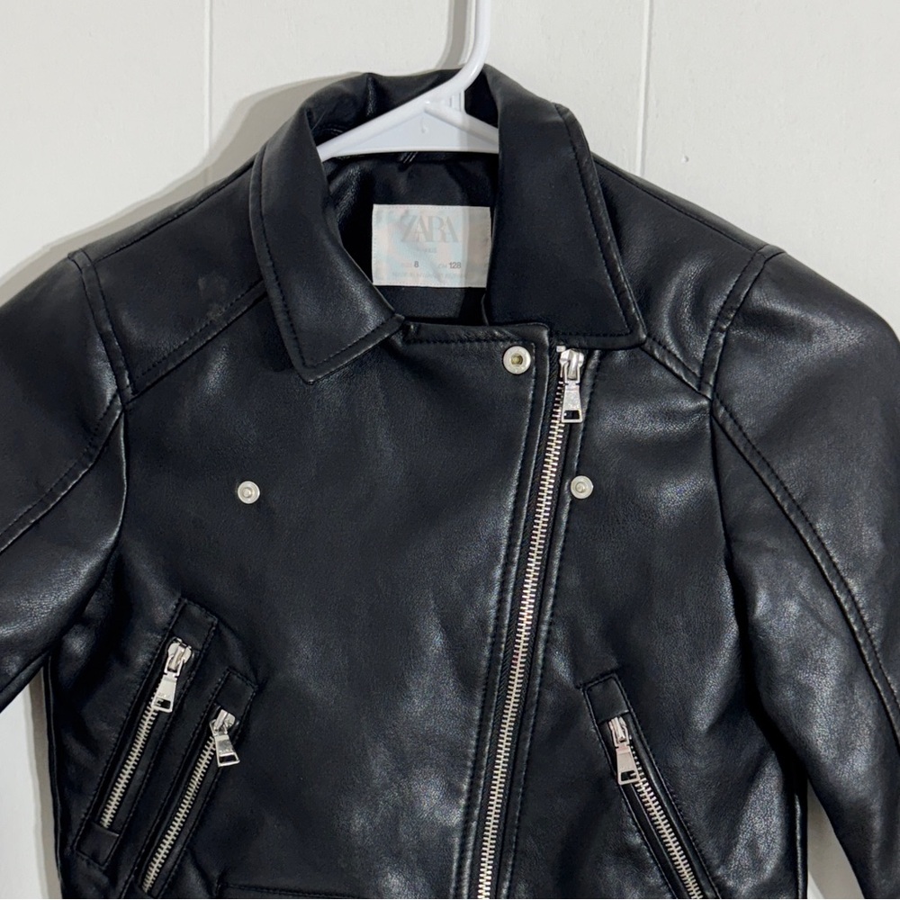 Zara Kids Faux Leather Biker Jacket NWOT - Picture 3 of 5